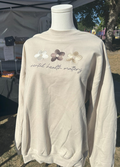 Embroidered Mental Health Matters Crew Sweatshirt