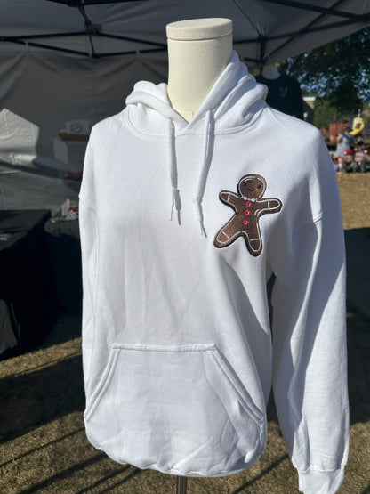 Embroidered Left Chest Gingerbread Man Sweatshirt