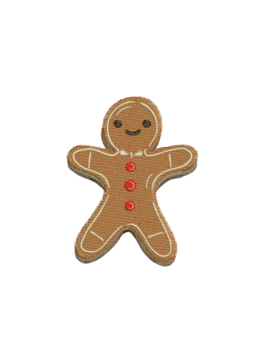 Embroidered Left Chest Gingerbread Man Sweatshirt