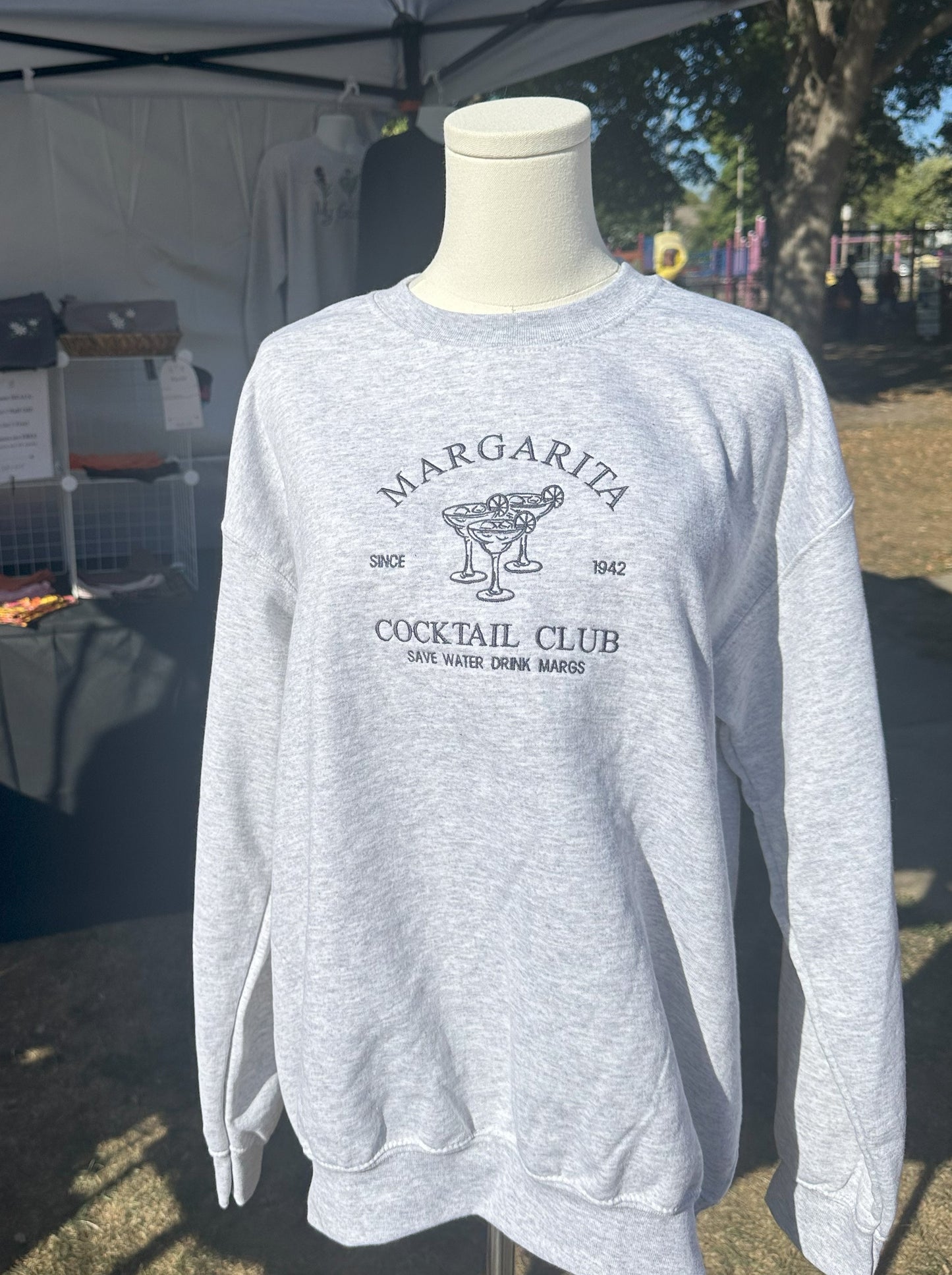 Embroidered Margarita Cocktail Club Crew Sweatshirt