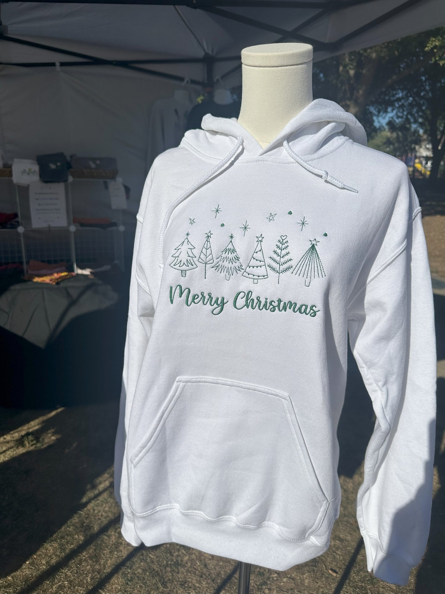 Embroidered Merry Christmas w/ 6 trees Sweatshirt